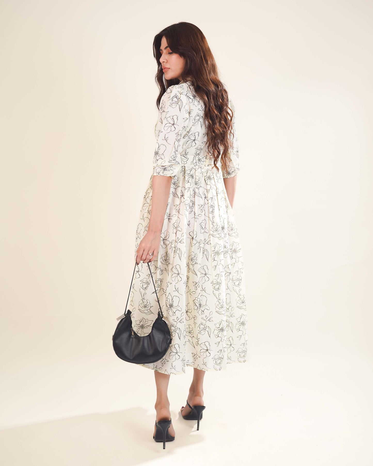 Printed Breeze Slub Net Frock
