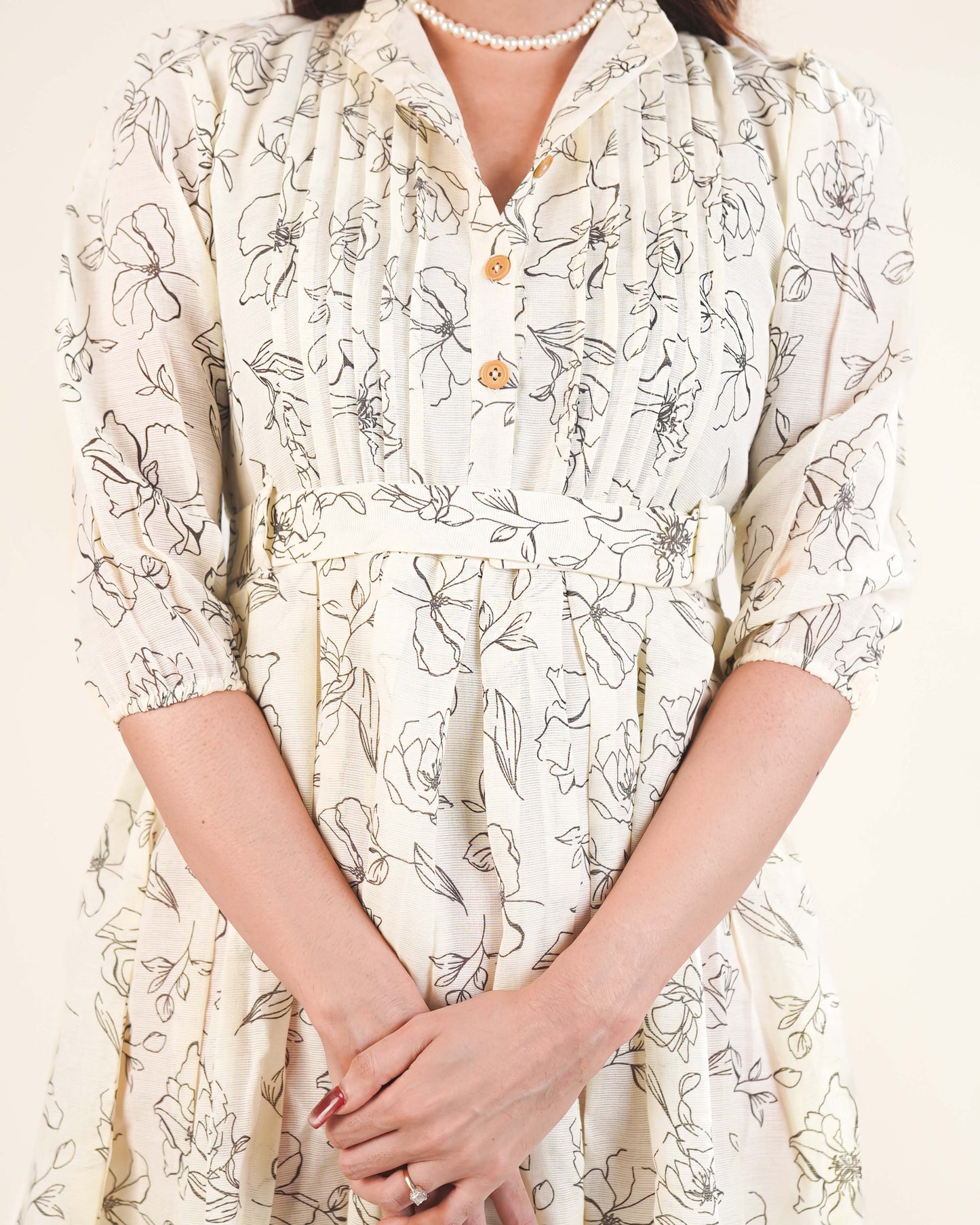 Printed Breeze Slub Net Frock