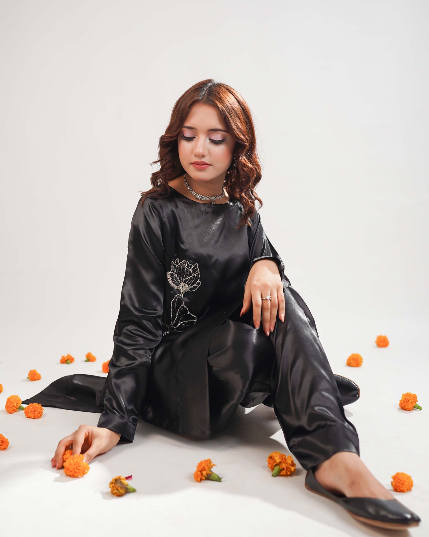 Black Silk 2piece