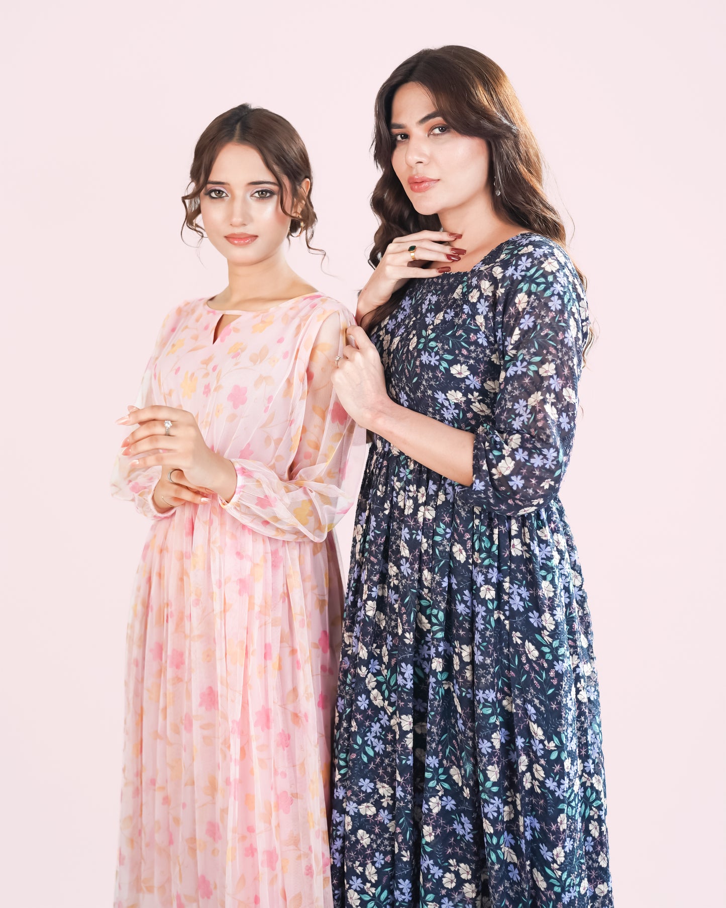Printed Nylon Fish Net Frock