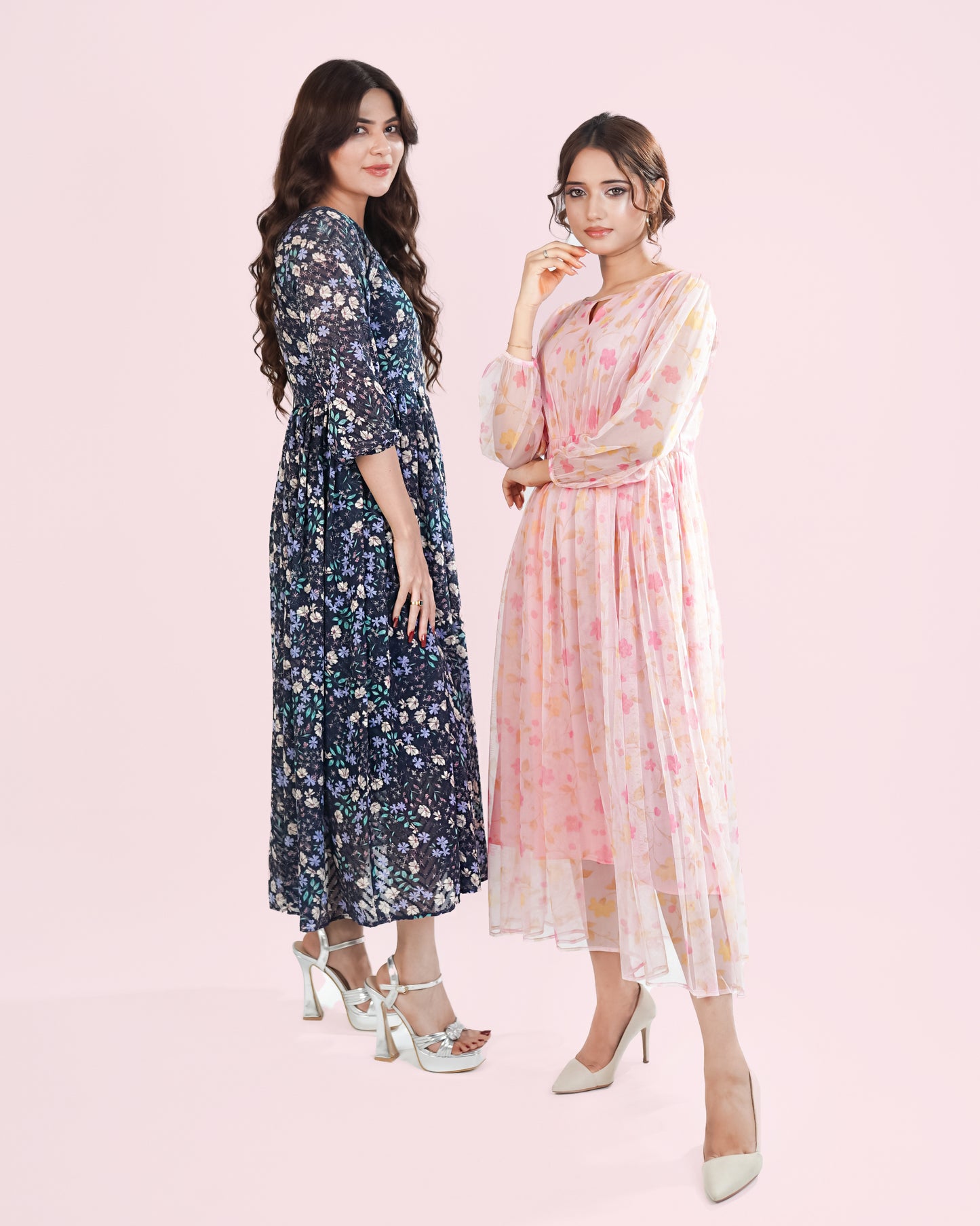 Printed Broshia Shiffon Frock