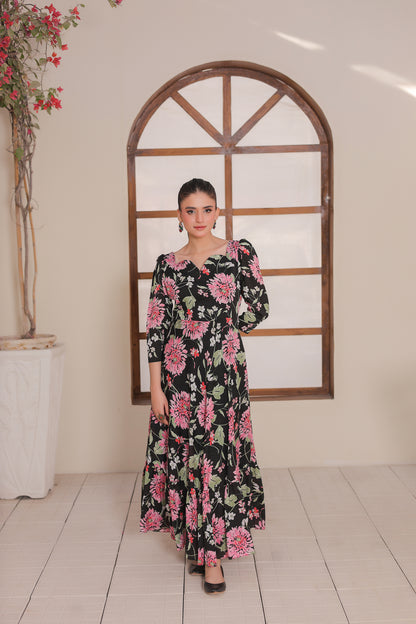 Stitched / Silhouette Floral Maxi