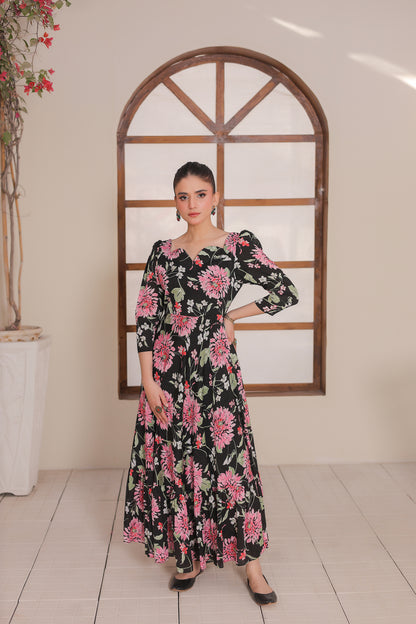Stitched / Silhouette Floral Maxi