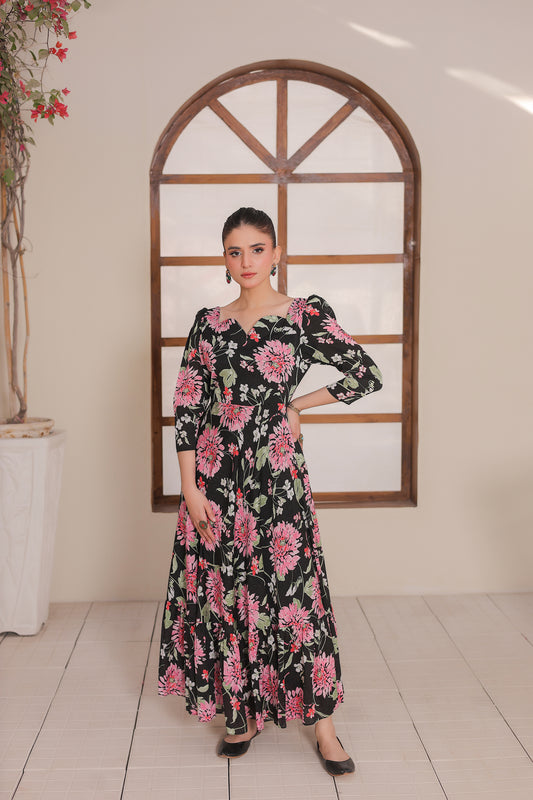 Stitched / Silhouette Floral Maxi