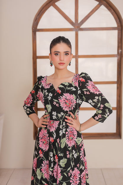 Stitched / Silhouette Floral Maxi