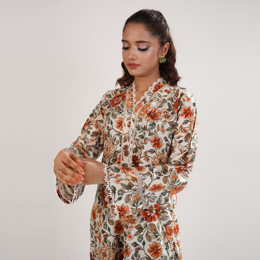 Printed Arabic Lawn 2piece